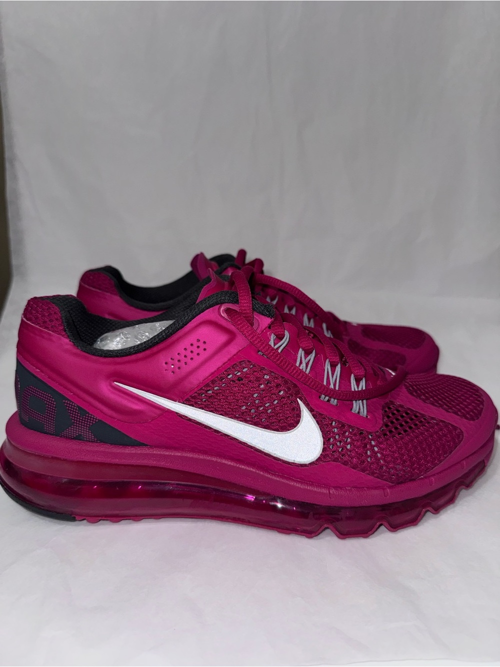Nike Women's Magenta Mesh Air Max Sneakers with White Swoosh